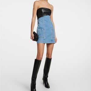 Staud Serenity strapless denim dress